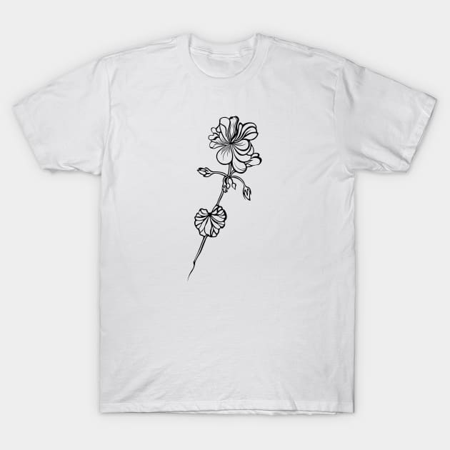 Line Art Flower T-Shirt by masha